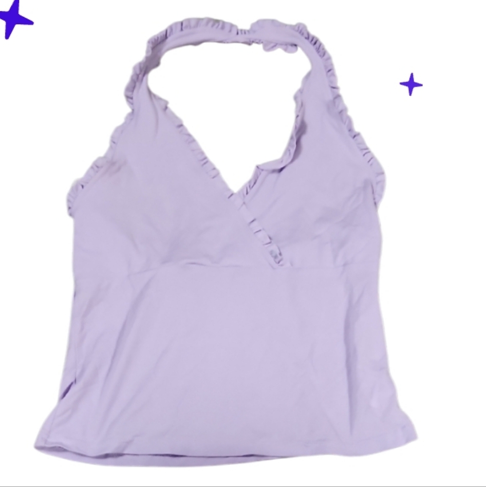 Lavender Ruffle Trim Women's Top